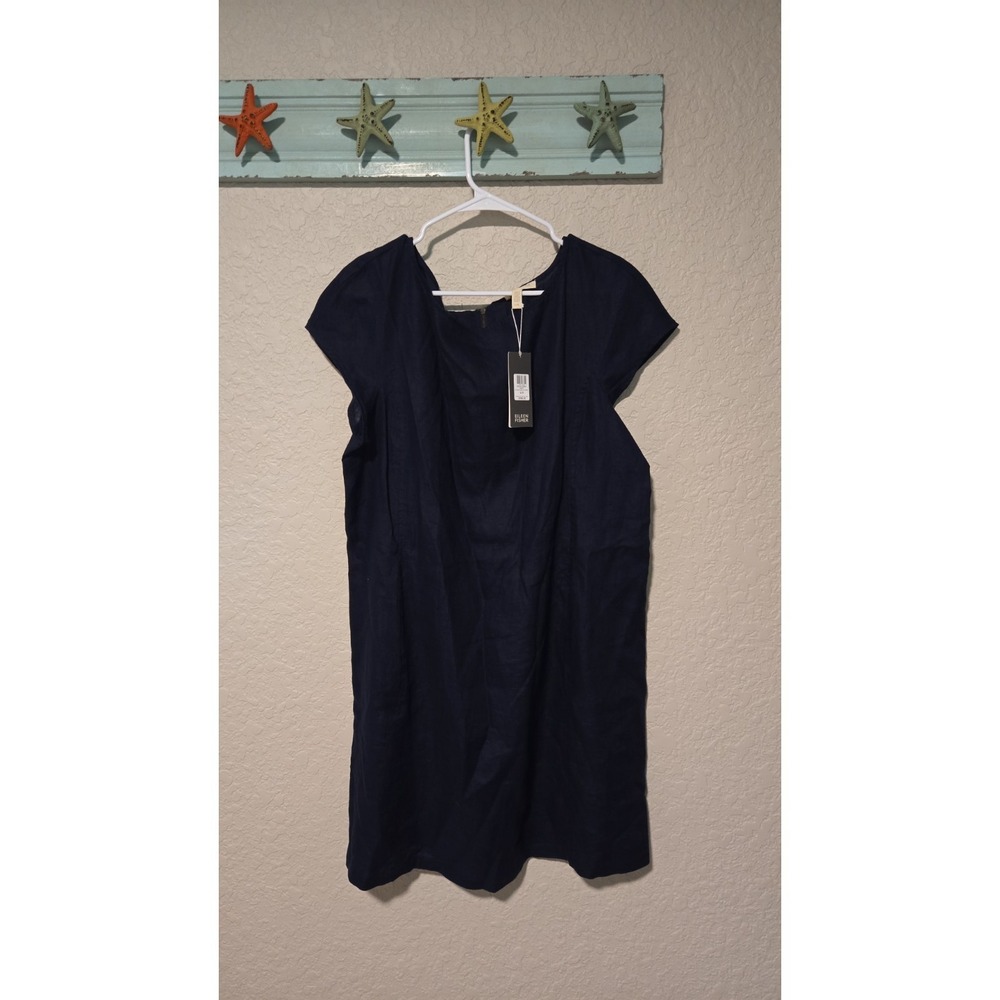 Eileen Fisher | Dresses | Eileen Fisher Blue Linen Dress 98